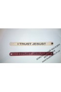 Христианский кожаный браслет "I trust Jesus"